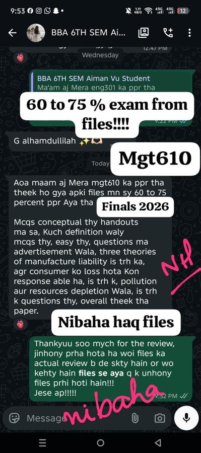 MGT610 60-75% Finals 2026