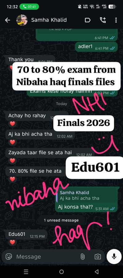 EDU601 70-80% Finals 2026
