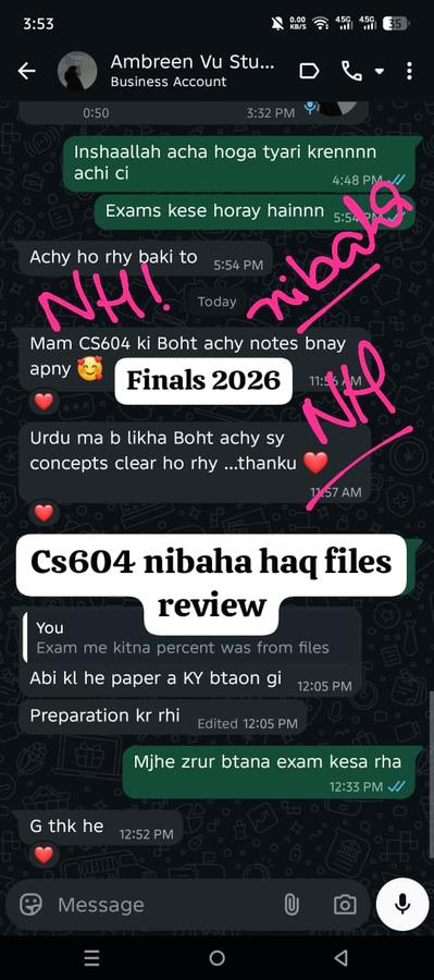 CS604 Finals 2026 Urdu notes review