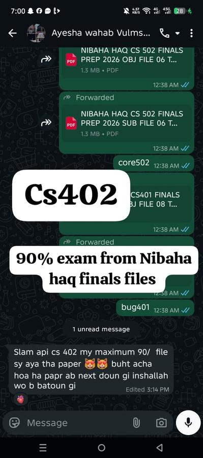CS402 90% Finals 2026 from Nibaha Haq files