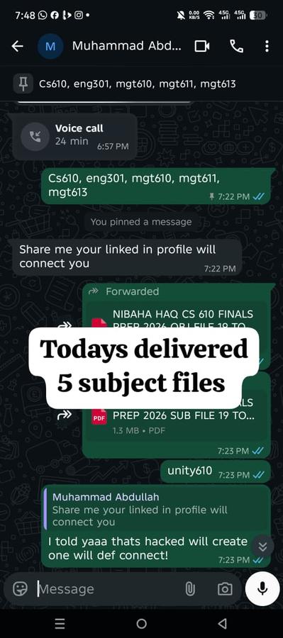 CS610 ENG301 MGT610 MGT611 MGT613 — 5 subject Finals files delivered same day