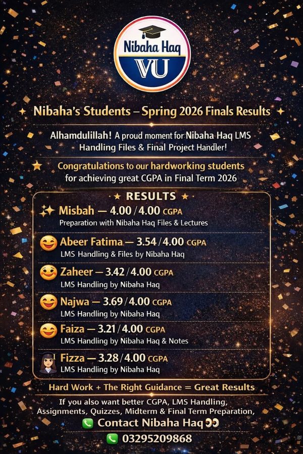Spring 2026 Finals CGPA results — Nibaha Haq students including Misbah 4.00/4 CGPA