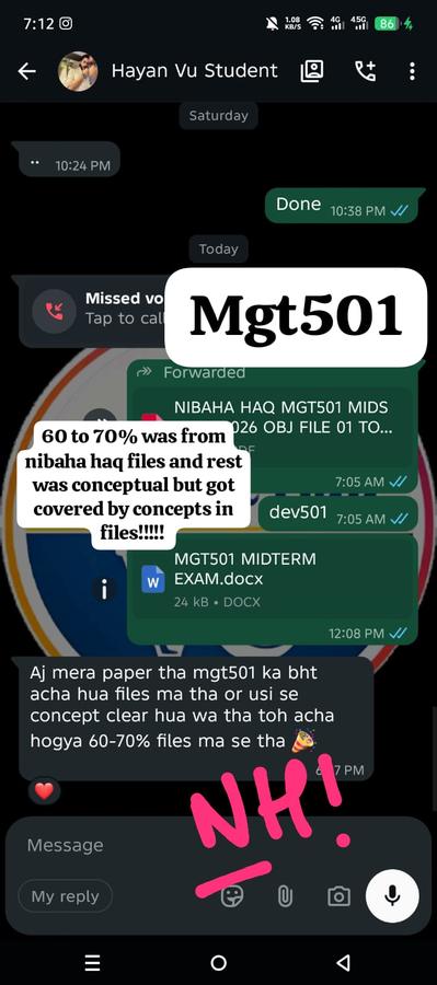 MGT501 60-70% from files