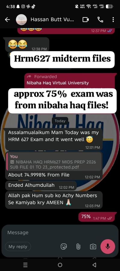 HRM627 75% from files