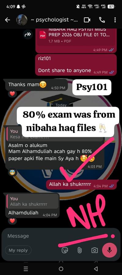 PSY101 80% from files