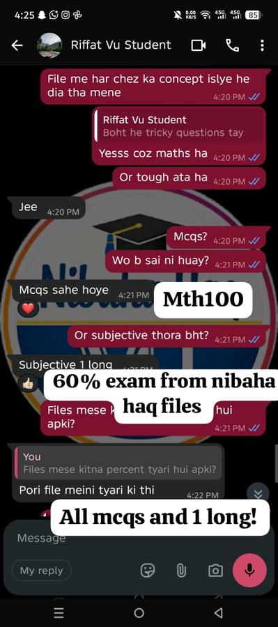 MTH100 60% all MCQs from files