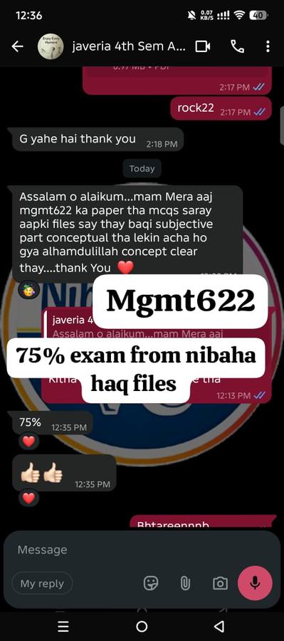 MGMT622 75% from files