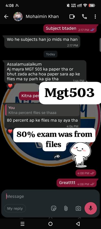 MGT503 80% from files
