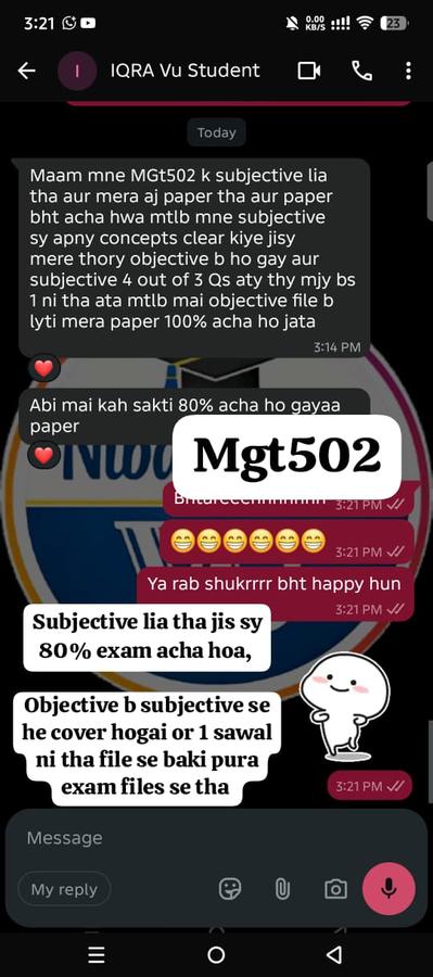 MGT502 80% subjective covered all from files
